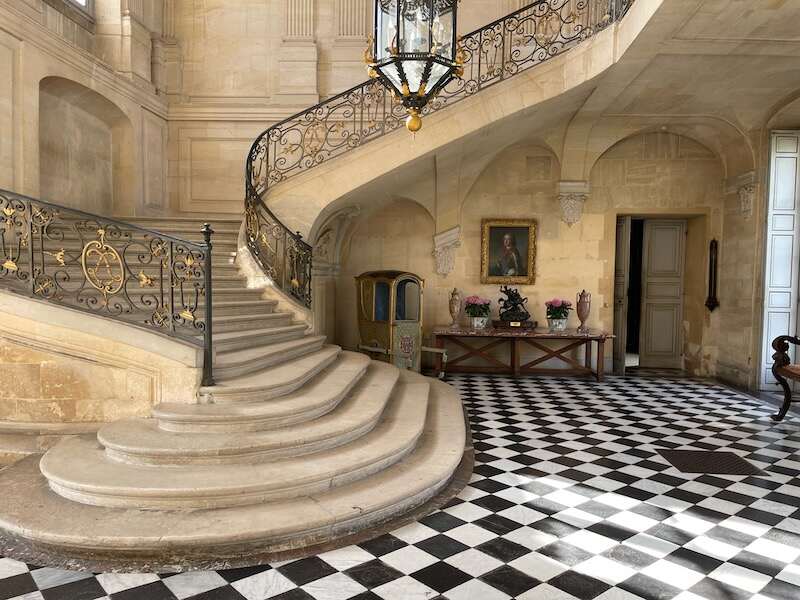 Stairway in the entrance hall of the Chateau d'Anet