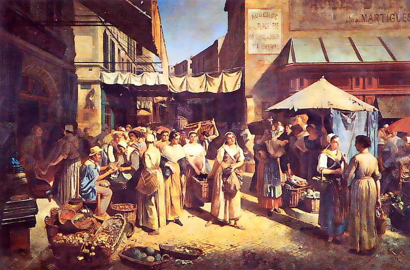 Avignon Place Pie old painting of where Les Halles now stands