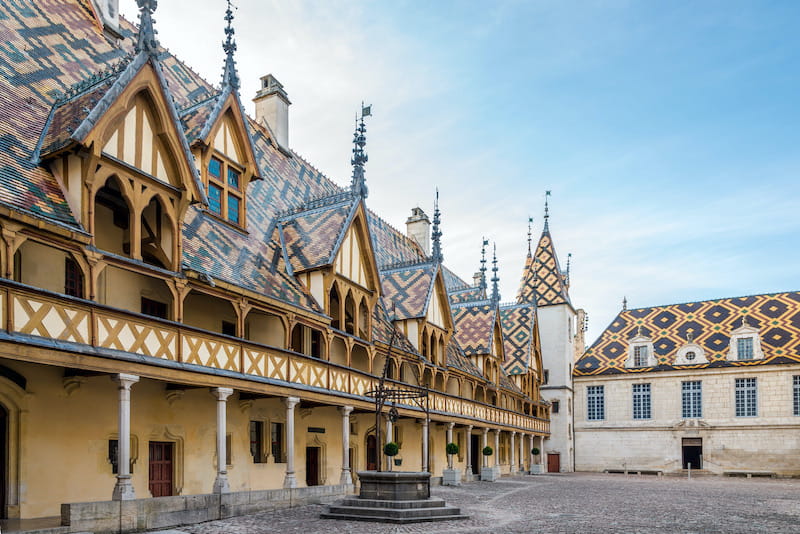 Exterior view of the Hospices de Beaune in France