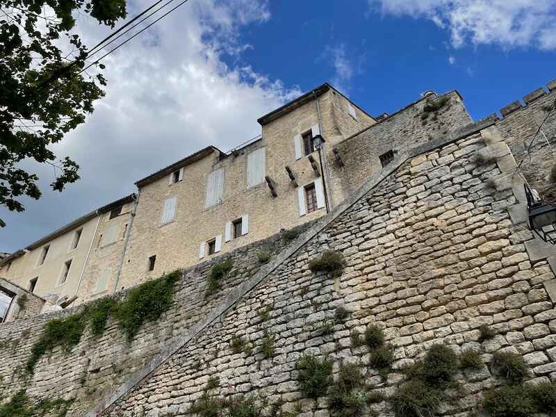 Luberon village of Bonnieux seen from below