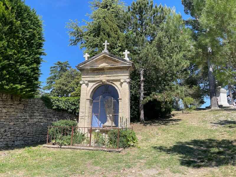 13th-century Virgin with child oratory at top of hill in Bonnieux, Luberon