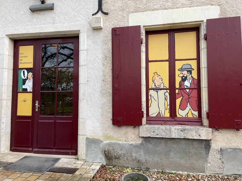 Entrance to the Tintin exhibition at the Chateau de Cheverny in France’s Loire Valley