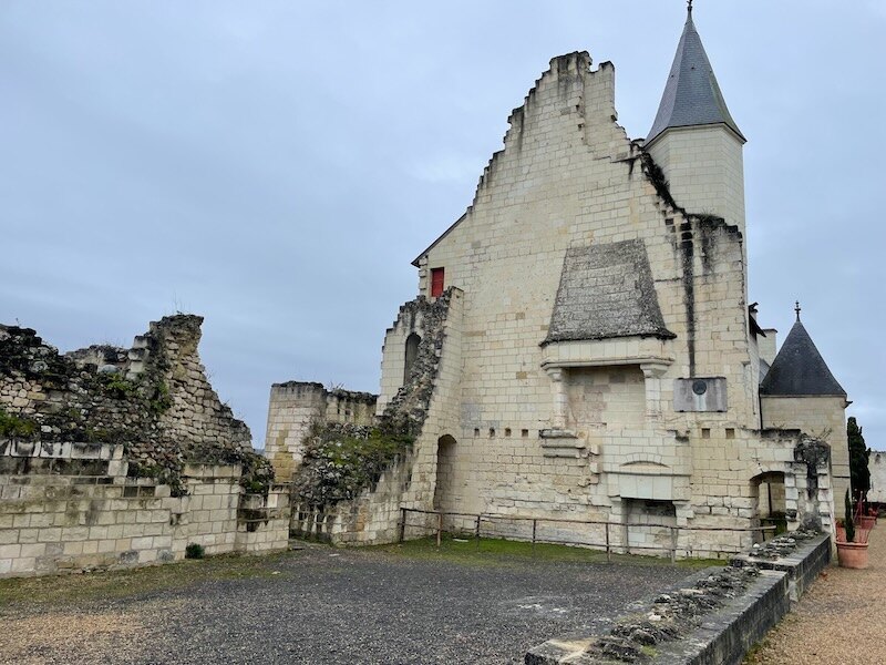 Remnants of the wall with remnants of the fireplace at Chinon Fortress where Joan of Arc met the future Charles VII.