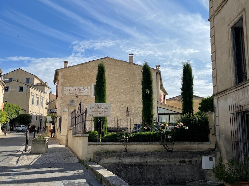 Outside view of the Clos du Buis hotel in Bonnieux, Luberon