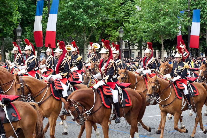 Bastille Day Paris parade on horseback