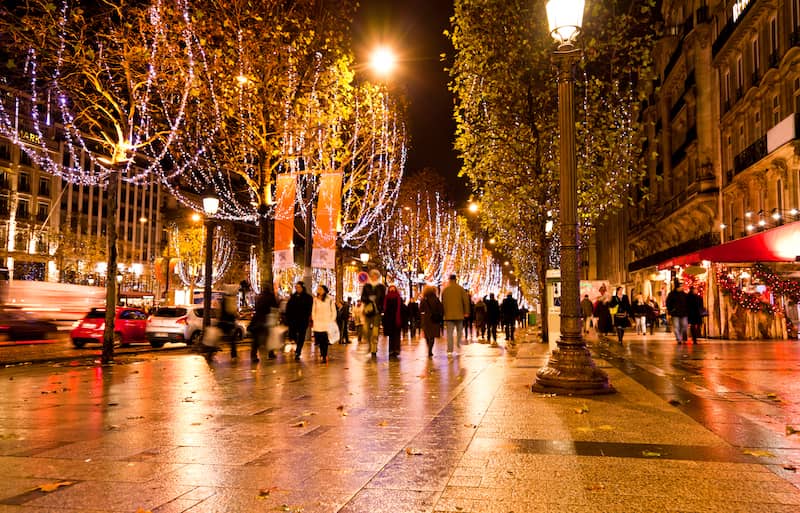French festivals and traditions: Illuminations along the Champs-Elysées during Christmas holidays in Paris