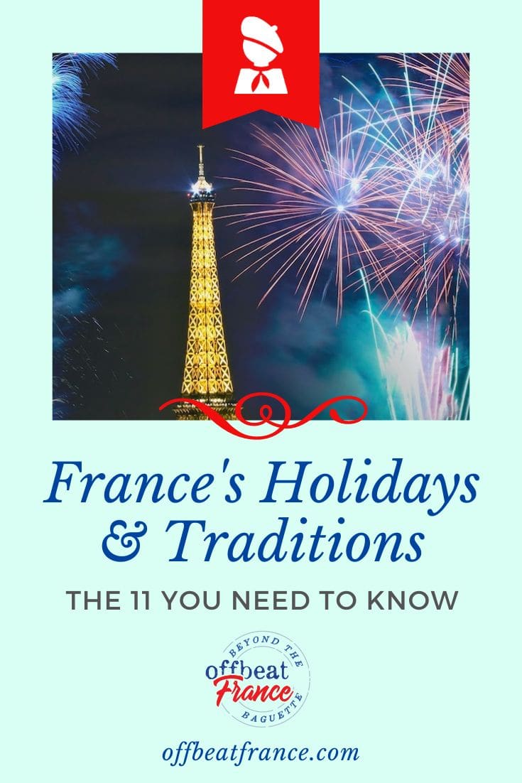 French holidays pin with Eiffel Tower on New Year's Eve