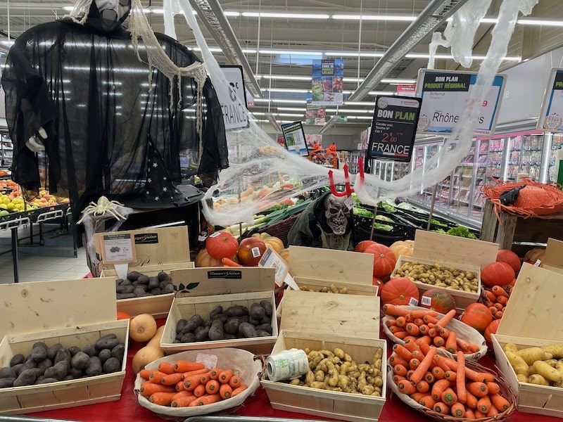 Halloween display in French supermarket