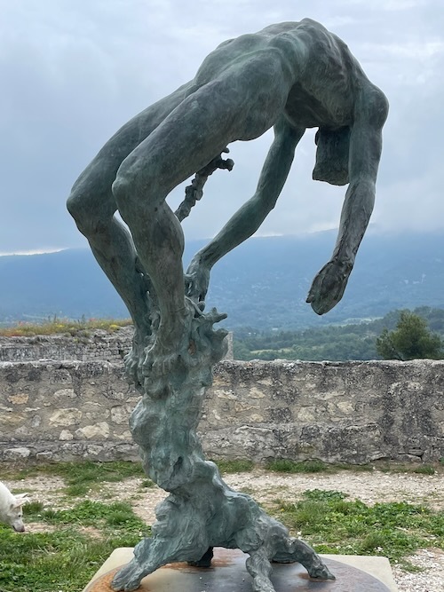 Artwork outside Lacoste Castle, Luberon