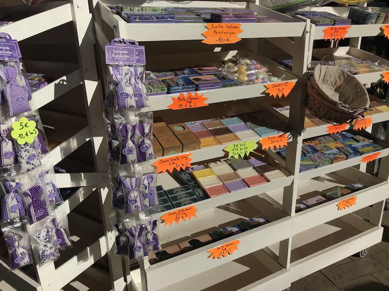 Soap and lavender at the weekly market of Isle sur la Sorgue