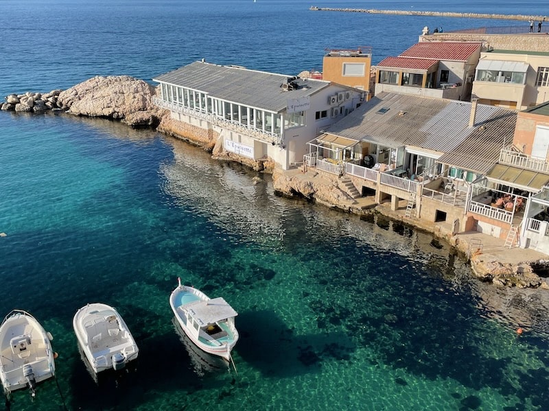 A view of Vallon des Auffes in Marseille from above