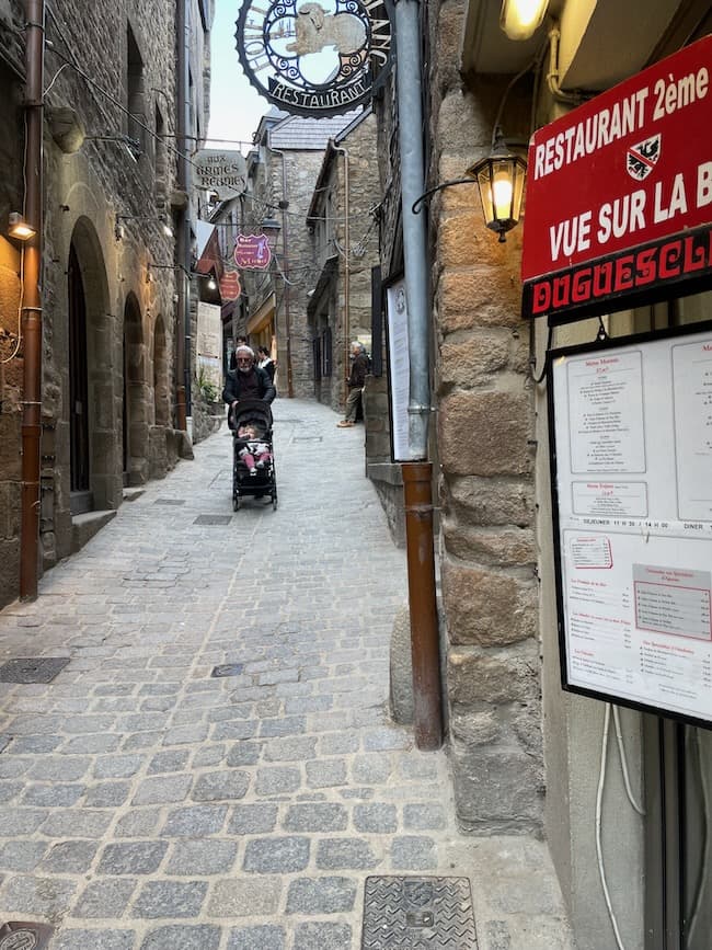 Empty street in Mont Saint-Michel