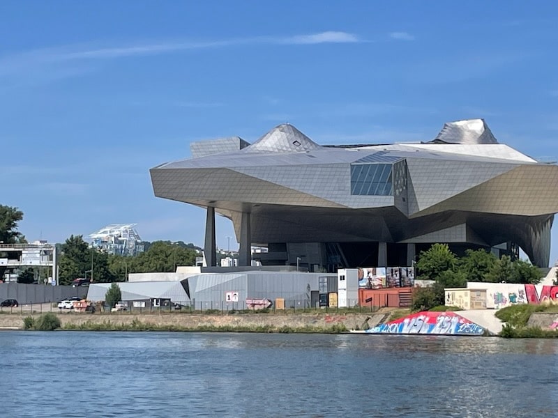 Rear of the Musee Confluences, Lyon, seen from the water