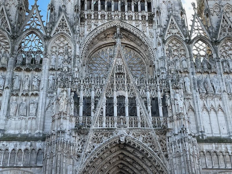 Intricate facade of Rouen cathedral