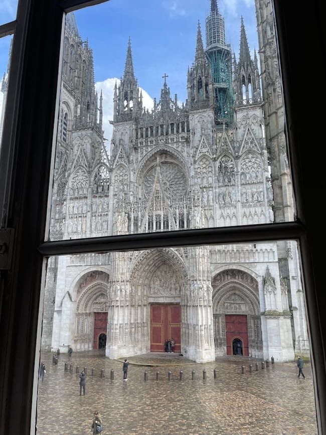 Window through which Monet could see Rouen Cathedral