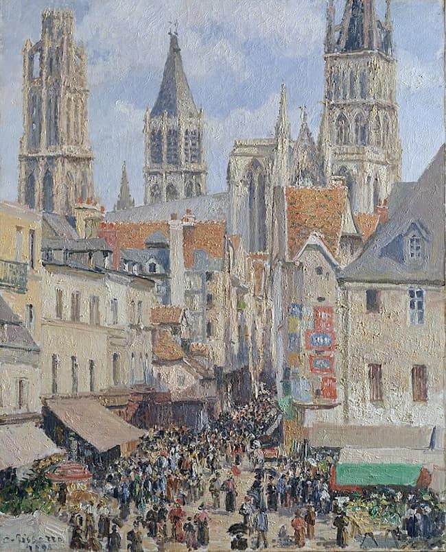 Painting Rue de l'Epicerie by Camille Pissarro