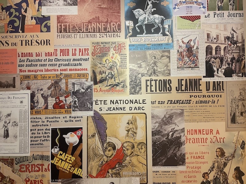 Display of political posters involving Joan of Arc in Rouen